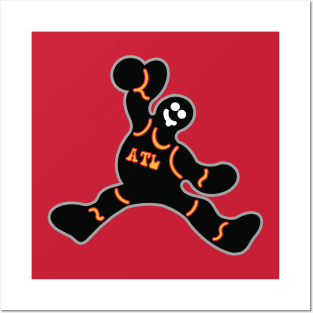 Jumping Atlanta Hawks Gingerbread Man Posters and Art